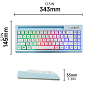Clavier de jeu sans fil rechargeable avec rétroéclairage RVB, type C, taille compacte, clavier de jeu miniature en ABS avec BT