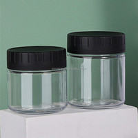 Bouteilles en plastique PET transparentes à paroi épaisse de qualité alimentaire, à large ouverture, avec bouchons, pour crème et huile corporelle, 60g, 100gr, 100ml, 120g, 4 oz, 8 oz