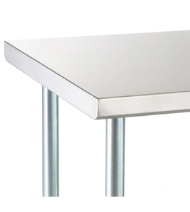 Commercial Stainless Steel <b>Worktable</b> Stainless Steel Commercial Work Table with Galvanized Legs and Casters Hotel Restaurant - Product Image 4