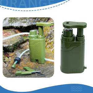 Filtre à eau à pression manuelle avec couteau à boussole et silex pour le <span class=keywords><strong>camping</strong></span>, la randonnée, la survie en cas d'urgence, équipement de plein air - Product Image 3
