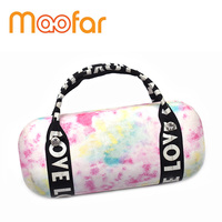 Maofar Étuis rigides en fer teint pour filles Emballage de lunettes Étui à lunettes en métal portable multicolore PU avec poignée et diamant