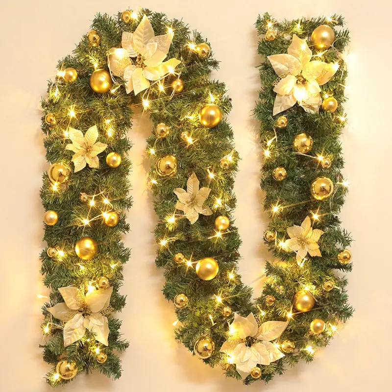 סיטונאי דקורטיבי אורות led זר חתונה צמח מלאכותי חג המולד קישוטי אור מחרוזת זר Cypress ירוק