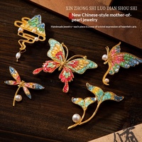 Kit de fabrication de bâtons à cheveux chinois DIY, base métallique pour épingles à fleurs, mosaïque de coquillages concassés, ensemble de pinces à épiler pour accessoires de cheveux Hanfu