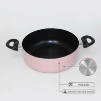 Marmite à soupe à double oreilles de restaurant personnalisée en usine Casserole à base chauffante en aluminium de qualité supérieure avec couvercle