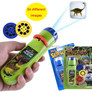 Hot Selling Kids Frühes Lernspiel zeug Dinosaurier Fackel Mini Slide Projektor Lampe Geschichte Taschenlampe Spielzeug