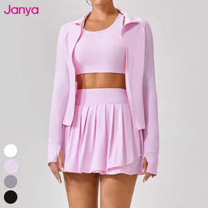 Janya 2025 <span class=keywords><strong>Ropa</strong></span> deportiva para <span class=keywords><strong>mujer</strong></span> <span class=keywords><strong>Ropa</strong></span> de yoga transpirable Conjuntos de fitness de gimnasio de 2 piezas con falda de <span class=keywords><strong>tenis</strong></span> plisada Pantalones cortos para niñas - Product Image 3