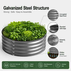 Kit de jardinière surélevée <span class=keywords><strong>en</strong></span> métal galvanisé SEEYES, modulaire, ondulée, pour l'extérieur, pour la culture des légumes, taille personnalisée, OEM ODM, fabrication <span class=keywords><strong>en</strong></span> usine - Product Image 3