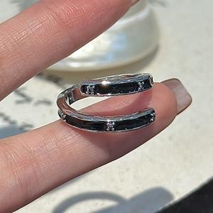 Anillo Ajustable Wenchi S925 de Plata Pura con Cruz, Diseño Medieval Vintage Sencillo, Estilo Gótico de Nicho con Zirconia y Esmalte, Abierto, China - Product Image 1