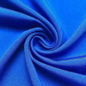 High Quality Soft Hand Feel Knitted Fabric Polyester Spandex Stretch Solid Color Single Jersey Fabric For Sportswear