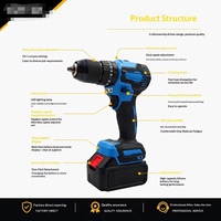 Ensemble d'outils électriques sans fil 21V 5Ah au lithium-ion : perceuse, meuleuse d'angle, clé à chocs, marteau perforateur, scie - Garantie 6 mois