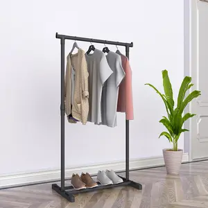New Floor Hangers For Clothes Cloth Stand Rolling Metal Silver Square garment Cloth rack