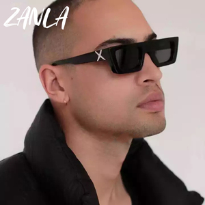 <span class=keywords><strong>2023</strong></span> nuevas gafas de sol de pierna con estampado <span class=keywords><strong>X</strong></span> marcos rectangulares cuadrados pequeños para hombres mujeres Punk personalidad moda Vintage gafas Uv400 - Product Image 1