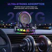 Chargeur de voiture sans fil en gros, commande en gros, 15W, commande à une main, lumière RGB, compatible dropshipping, tous smartphones