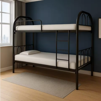 Lit superposé métallique moderne pour dortoir, lit superposé en fer pour hôtel, chambre d'hôtel, appartement, usage étudiant, lit double haut et bas