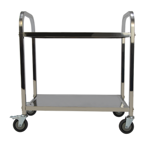 Uni-Silent 201 스테인리스 스틸 120kg 핸드 트롤리 ST120R-T2-D, 호텔 주방 다이닝 음식 서비스용 4륜 플랫폼 카트 - Product Image 1