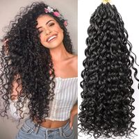 Extensions de cheveux humains au crochet Curly Feather Miracle Knots, 80 mèches, invisibles, sans nœuds, pré-séparées, Deep Wave