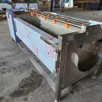 Machine à éplucher industrielle automatique facile à utiliser, 800 kg/h, pour pommes de terre, gingembre, curcuma, avec brosse à rouleaux, machine à éplucher le manioc