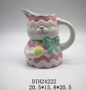 <span class=keywords><strong>Pichet</strong></span> <span class=keywords><strong>en</strong></span> céramique peint à la main <span class=keywords><strong>en</strong></span> forme de lapin de Pâques - Product Image 2