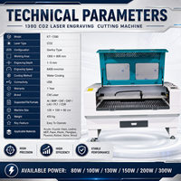 Machine de découpe et gravure au laser CO2 1390 haute efficacité 60W-150W pour acrylique, bois, MDF, non-métaux