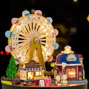 Boîte à musique DIY manuelle à manivelle, thème Tour du Monde, huit notes, en forme de dôme, cadeau créatif de luxe pour anniversaire de petit ami - Product Image 4