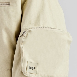 Chaquetas Bomber Personalizadas OEM ODM con Logotipo, Ropa Urbana de Algodón de Color Sólido, Chaqueta Casual Versátil con Bolsillos, Chaqueta de Invierno para Hombre con Cierre - Product Image 3