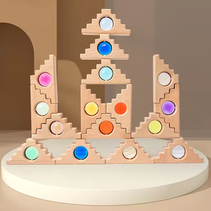 Ensemble <span class=keywords><strong>de</strong></span> blocs <span class=keywords><strong>de</strong></span> <span class=keywords><strong>construction</strong></span> en <span class=keywords><strong>bois</strong></span> arc-en-ciel jeu d'empilage <span class=keywords><strong>Construction</strong></span> acrylique apprentissage préscolaire jouets éducatifs pour enfants garçons filles - Product Image 4