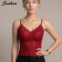 Saikou Nouveau Style OEM ODM Personnalisé Camisole en Dentelle Respirante Brodé avec Soutien-Gorge Push-Up Rembourré et Débardeur