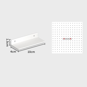 <span class=keywords><strong>Petite</strong></span> étagère murale flottante universelle en métal noir tenant des haut-parleurs caméras routeurs accessoire de panneau perforé organisateurs de tiroirs de bureau - Product Image 4