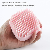 Brosse de bain multifonctionnelle pour chiens et chats, tête de brosse en gel de silicone souple, mousse facilement, gadget de nettoyage et de bain, brosse de massage