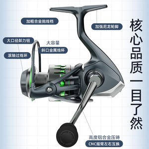 Carrete de Pesca Giratorio JQWBJHASI117 con Cuerpo Metálico para Pesca en Agua Salada y Dulce, Compatible con Señuelos Artificiales - Product Image 5