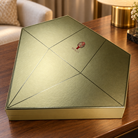 Boîte cadeau calendrier de l'avent personnalisée en forme de diamants avec 6 boîtes numérotées, emballage rigide en papier doré, vente en gros pour cadeaux de fêtes