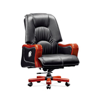 Zeson Furniture Chaise de bureau pivotante en cuir classique de haute qualité Boss Manager Design avec base en bois Bon prix