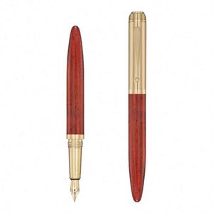 High Quality Eco-Friendly Retro Luxury Classical Natural Wood Art Tips Cap-Off Copper Craft Brass Fountain <b>Pen</b> Ballpoint <b>Pens</b> - Product Image 5