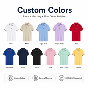 เสื้อโปโลปักโลโก้ผู้ชาย คอปกปักลาย ผ้าฝ้ายพรีเมียม นุ่ม ระบายอากาศดี สไตล์ลำลองทางธุรกิจ ขายส่ง หลายสี - Product Image 3