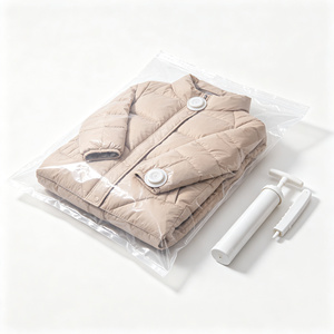 Transparent Hanging <b>Compression</b> Coat <b>Bag</b> Dustproof Clothes Storage Organizer Air Exhaling Garment Cover for Wardrobe - Product Image 1