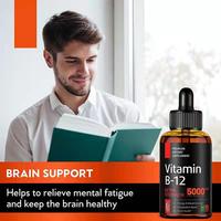 Granulés sublinguaux de Vitamine B12 de qualité alimentaire à marque privée, B12 végétalien 5000mcg, stimulant énergétique et immunitaire, méthylcobalamine