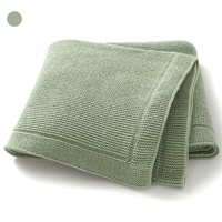 Couverture d'emmaillotage tricotée pour nouveau-né OEKO-TEX en coton 100% couleur unie, écologique et ultra douce, vente en gros