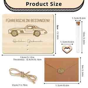 Porte-billets en bois gravé au laser avec texte personnalisé, idées cadeaux pour Noël, la fête des pères, mariage, fête, en pin ou tilleul - Product Image 4