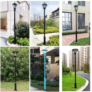 เสาไฟสวนเหล็กกลางแจ้ง หลอดไฟ LED พร้อมโคมแก้ว แสงสีขาวอบอุ่น 2700K IP66 AC 220V พร้อมเซ็นเซอร์ตรวจจับความเคลื่อนไหว ใช้พลังงานแสงอาทิตย์ ไม่สามารถถอดแยกชิ้นส่วนได้ - Product Image 6