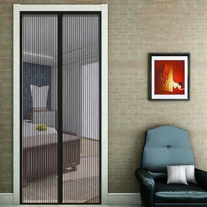 Cortina Magnética para Puerta de Dormitorio de Primera Calidad al Mejor Precio, Estilo Moderno, Negra, Antimosquitos, Malla de Verano, Poliéster Duradero - Product Image 1