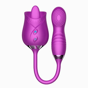 Nuevo Vibrador de <span class=keywords><strong>Silicona</strong></span> 2 en 1 con Cargador USB, Forma de Rosa Roja, con Movimiento Vertical, para Mujeres - Product Image 6