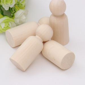 Petite figurine en bois de couleur naturelle, 18 cm, poupée marionnette DIY pour enfants, jouet à peindre - Product Image 2