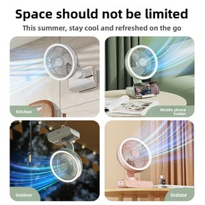 Portable USB Desktop Fan Rechargeable Wireless <b>Table</b> Fan <b>Mini</b> Outdoor Cooling Fan for Home Office Dorm Travel Use - Product Image 4