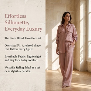 Abito di <span class=keywords><strong>lino</strong></span> da <span class=keywords><strong>donna</strong></span> di fascia alta francese per il relax estivo in tinta unita protezione dal sole Shorts Casual Versatile primavera/estate - Product Image 1