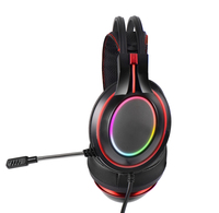 Casque de jeu filaire stéréo supra-auriculaire dynamique pour PS4/N7/PC, faible latence (<30ms), étanche IPX-5, indicateur de batterie LED, DJ