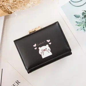 Delle signore del raccoglitore del bicchierino di maiale portafoglio 2020 di nuovo disegno semplice pieghevole commercio all'ingrosso di stile Coreano borse della moneta della borsa del fumetto per ragazze