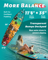 ITAOSTAR Planche de paddle gonflable (SUP) 11'6"x35"x6" - Portable, 5 ailerons, pour lacs et rivières