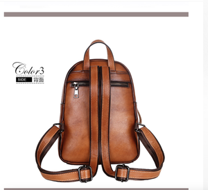 Andong - Mochila de Cuero Nueva para Mujer, Cuero Vacuno Genuino, Estilo Urbano Retro, Bolso de Hombro para Mujer, Gran Capacidad, Bolso de Mano para Chica - Product Image 4