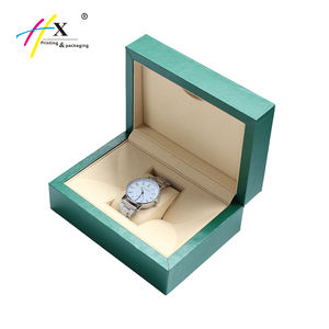Fabricantes al por mayor Gran marca Diseño único Lugar <span class=keywords><strong>para</strong></span> poner Tarjeta DE GARANTÍA <span class=keywords><strong>Caja</strong></span> de reloj de madera de cuero verde <span class=keywords><strong>para</strong></span> hombres - Product Image 2