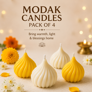 Premium Modak Shape Decorative <b>Candles</b> Pack of 4 Handmade Wax <b>Candles</b> for Home Decor Festival Celebration <b>Gift</b> Display - Product Image 2